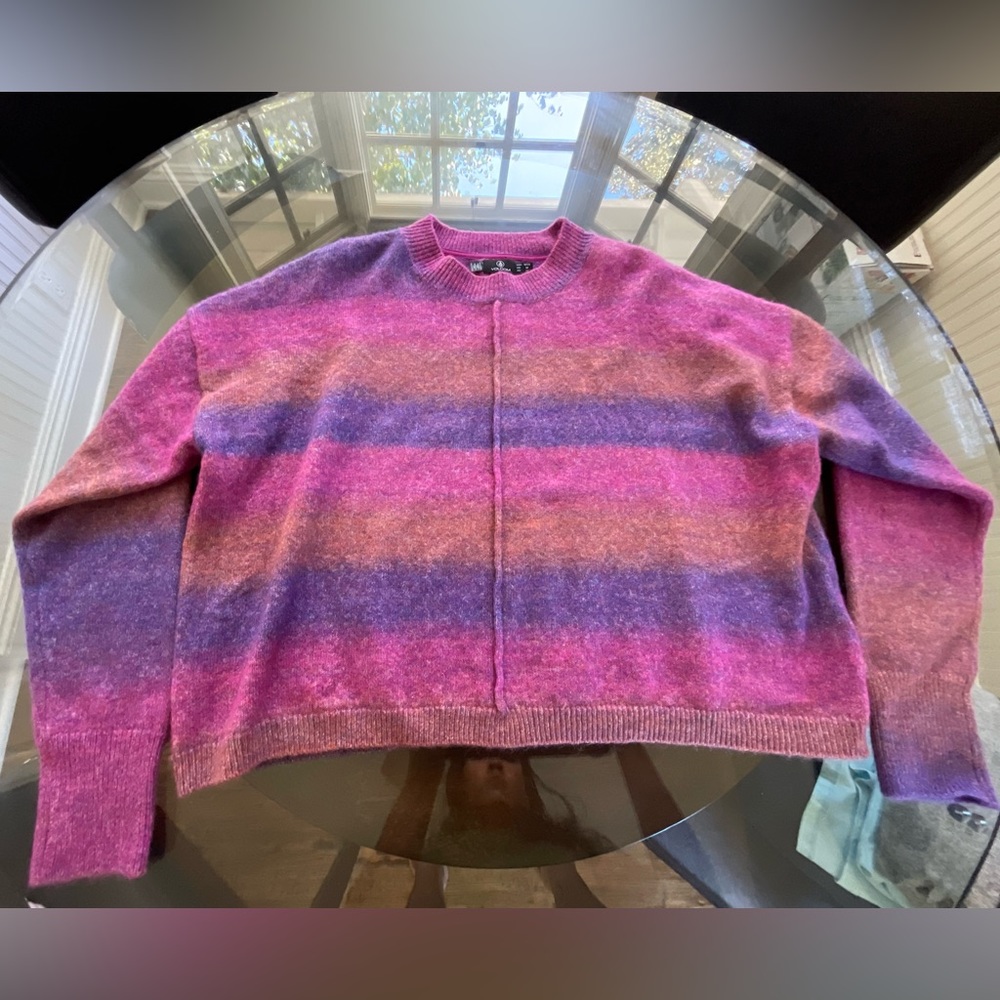 Volcom Multi Colored Cropped Long Sleeve